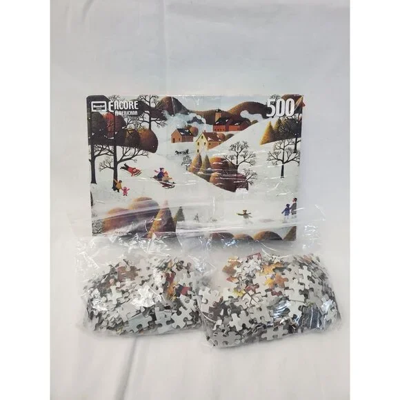 Used 500 Piece Puzzle Box 3 Puzzles - Picture 7 of 10